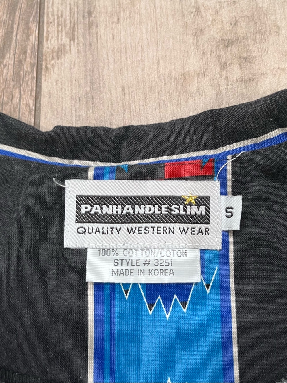 Panhandle Slim Shirt Short Cropped Western Rodeo Aztec Tribal Concho Buttons VTG - Picture 7 of 10